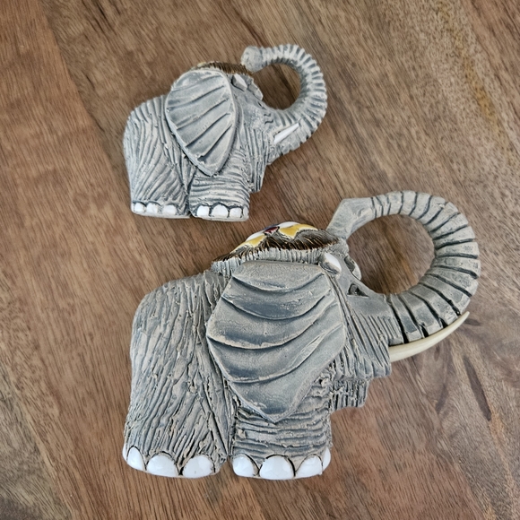 Artesania Rinconada Clay Elephant Figures Vintage Set Of 2 - Picture 14 of 15